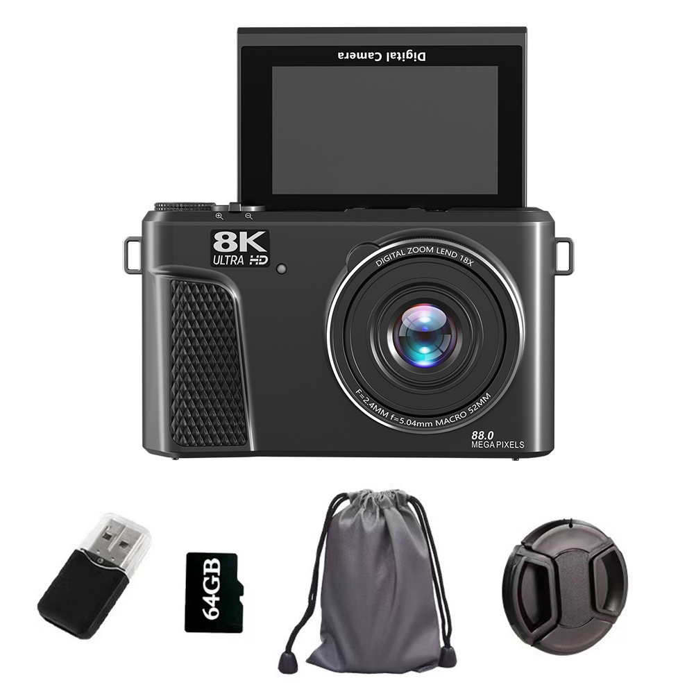 Nuevas cámaras digitales transfronterizas de 8k micro-single 3 pulgadas de pantalla de flip party estudiantil selfie cámara wifi CCD HD