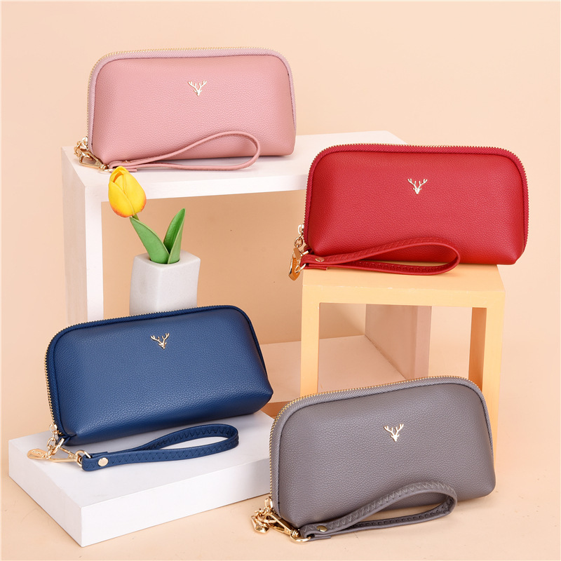 Hot-selling Clutch Bag Women's Long Zipper Wallet Large Screen Phone Bag Multi-color Lychee Pattern All-match Handbag
