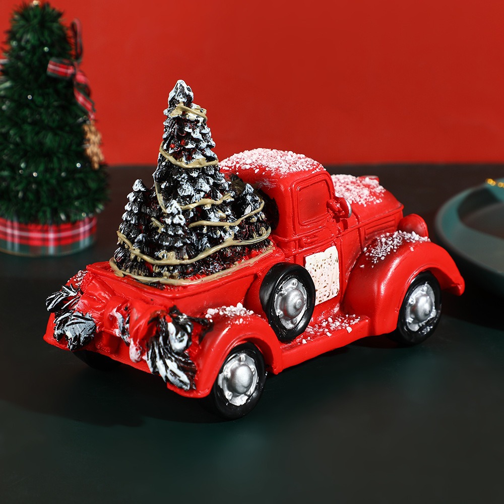 Navidad creativa decoraciones de automóviles kart rojo resina artesanía decoración para el hogar regalos de Navidad