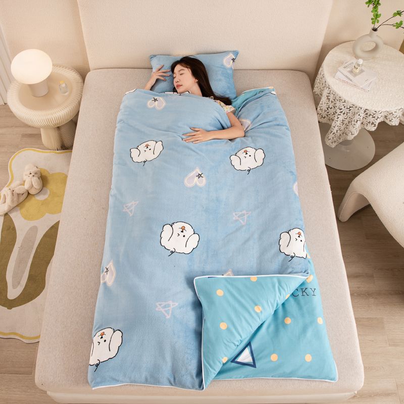 Children's Sleeping Bag with Removable Bladder, Thickened for Autumn and Winter, Suitable for All Seasons, Anti-Kick Sleeping Bag for Children up to Middle Age