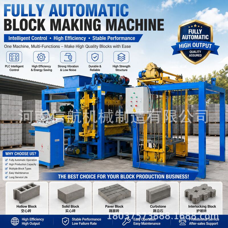 Fully automatic hydraulic brick making machine, no-bake hollow permeable brick cement block forming machine, manufacturer customization available for export