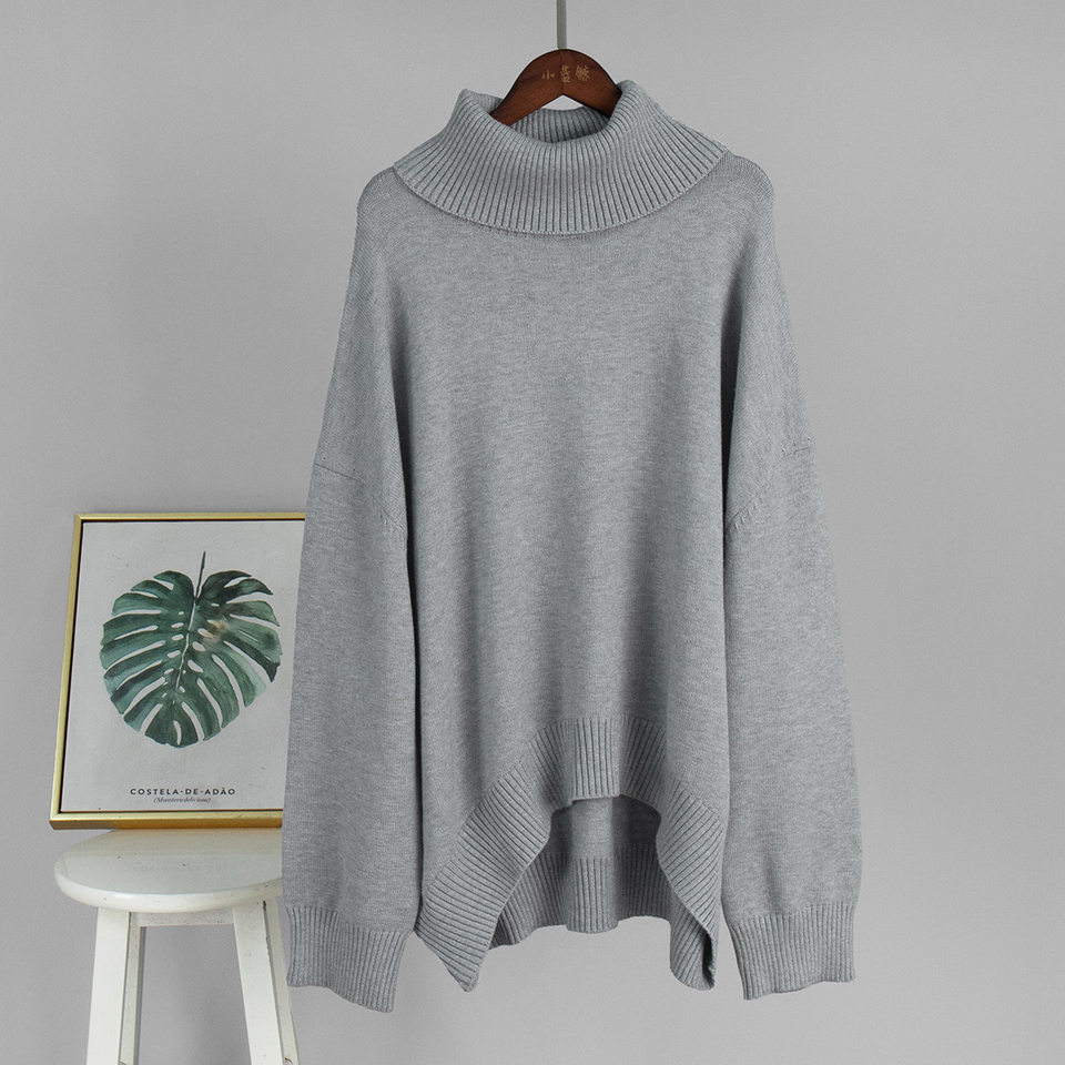 Bộ đầm áo len cổ cao dài tay phối chân váy dài dệt kim form rộng nữ — 50% Visco, 30% Polyester, 20% Nylon, Màu trắng be, Màu xanh lam, Màu xám chi tiết 23