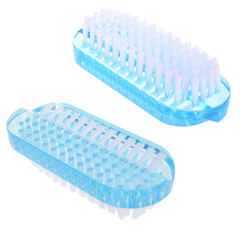 Manufacturer wholesale double-sided manicure dust brush nail cleaning brush plastic manicure brush dust sweeping soft bristled manicure tool