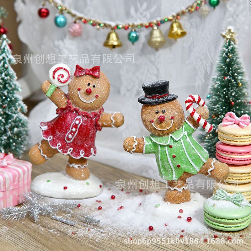 クロスボーダージンジャーブレッドマンクリスマス装飾装飾品ホームリビングルーム雰囲気アレンジメントクリスマス樹脂装飾品ギフト|undefined