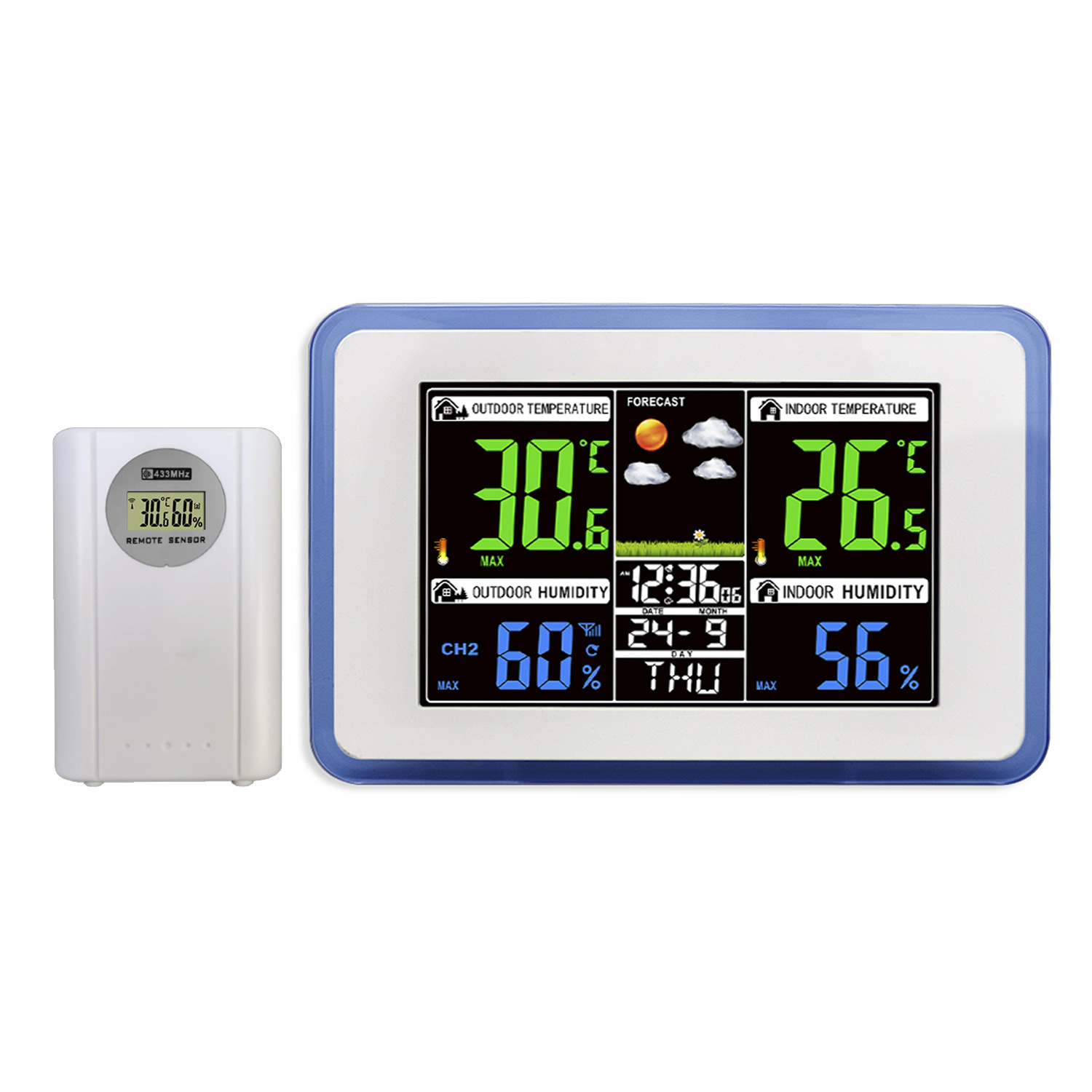 H168G- 컬러 화이트/블루 투명 프레임