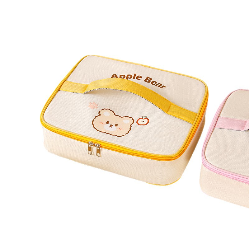 Bolsa de lonchera portátil simple y linda, bolsa bento cuadrada de gran capacidad, bolsa de almuerzo para estudiantes, oficina con bolsa de comida, bolsa de comida