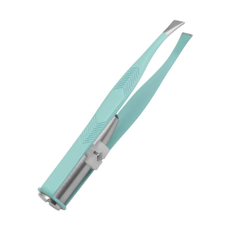 Suministro directo de fábrica con luz LED flecha patrón ceja clip Acero inoxidable ceja que forma la herramienta ceja belleza con luz ceja clip