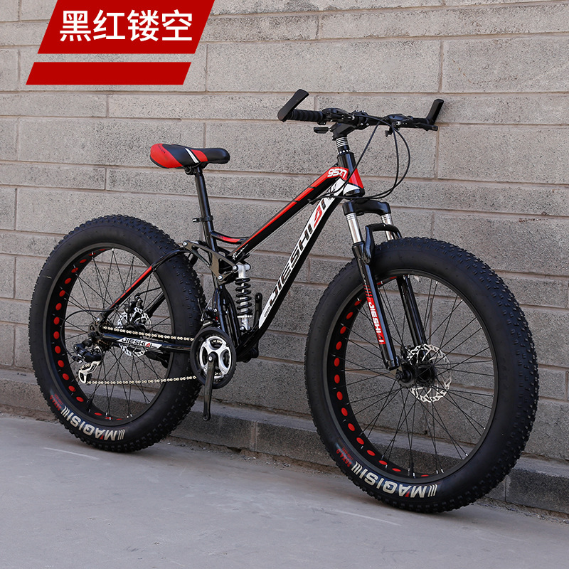 Bicicleta de montaña de doble absorción de impactos, moto de nieve de velocidad variable todoterreno, neumático grande 4.0, bicicleta, hombres y mujeres, playa, estudiantes ligeros