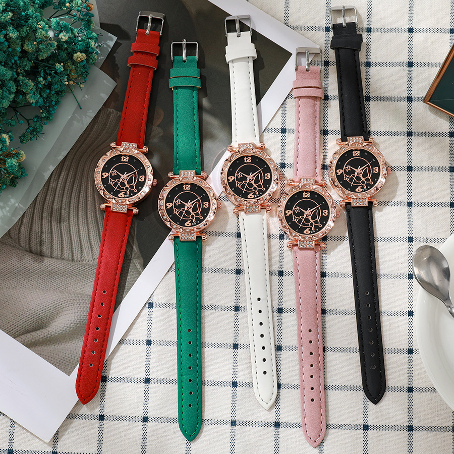 New style diamond embellished lace temperament full of stars and butterfly pattern women's quartz watch at low price_voghion.com