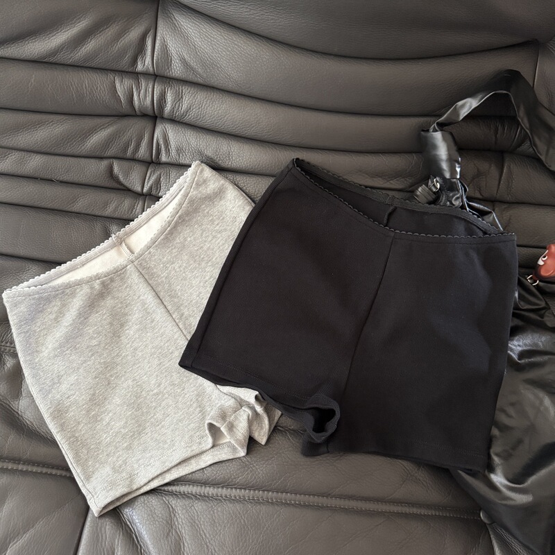 2026 Summer New Fashion Hot Girl Style High-Waisted Slim-Fit Ribbed Shorts That Make You Look Slim and Elongate Your Legs, Women's Sports Shorts