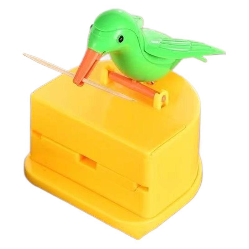 鳥のつまようじボックス、スマートつまようじ収納ボックス、かわいい羽ばたきホーム減圧つまようじ瓶、プッシュポップアップ鳥のつまようじ|undefined
