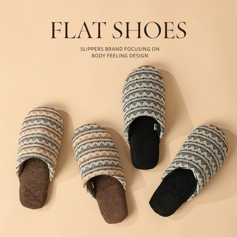 Деревянные тапочки Nanbowan для женщин, осенне-зимние домашние бесшумные противоскользящие домашние тканевые туфли для пар, домашняя обувь для мужчин