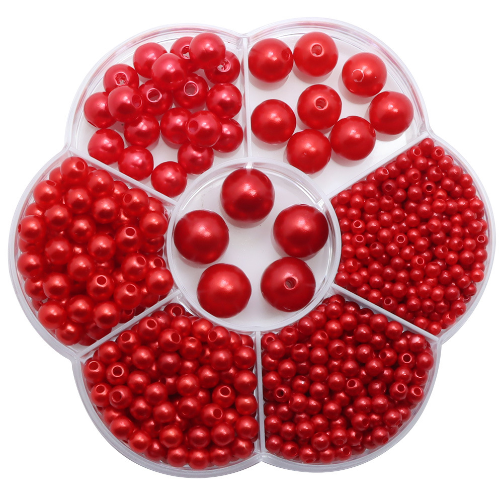 3-12mm agujero recto imitación perla cuentas redondas caja blanca cuentas sueltas DIY joyería pendientes accesorios niños cuentas hechas a mano