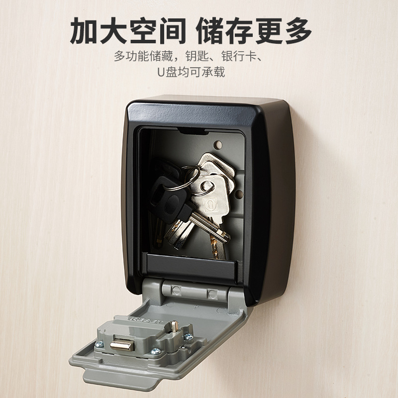 Decoración de llaves de ojo de gato caja de cifrado sin perforación caja de llaves de sitio de construcción pared tipo caja de cerradura metálica puerta residencial