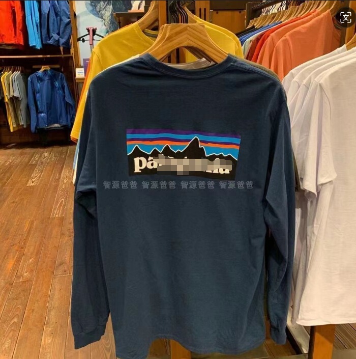 Foreign Trade Logo Classic Outdoor Mountain Series Men's and Women's Same Style Long-Sleeved T-Shirt Trend