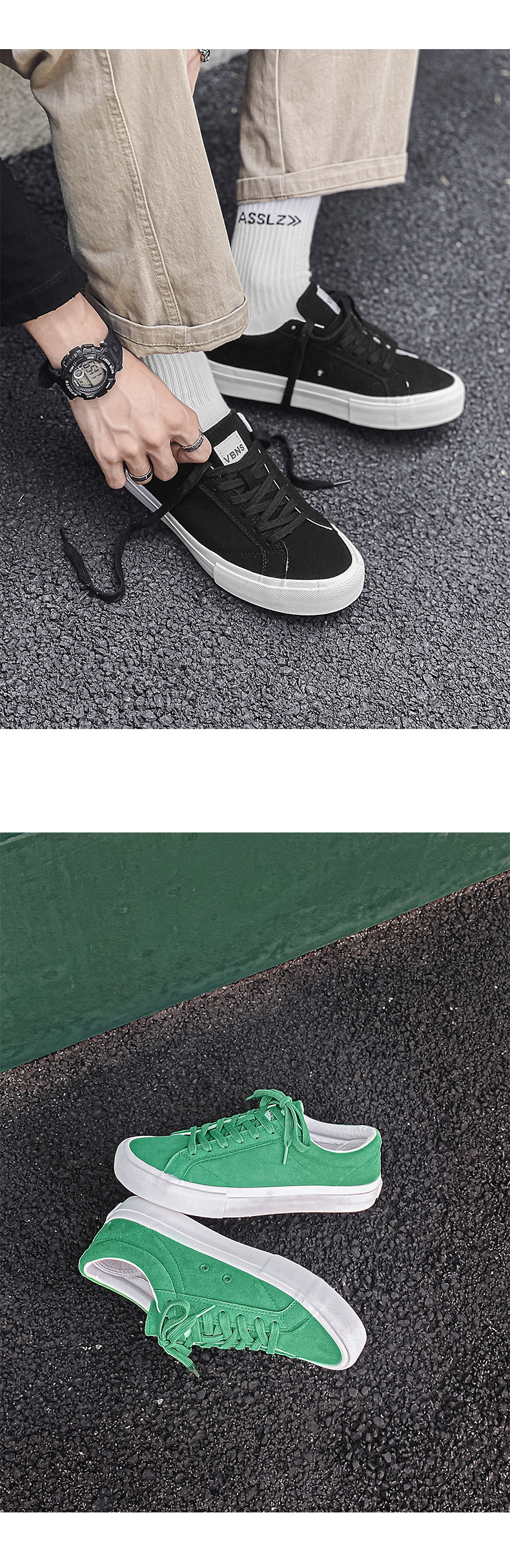 Baskets de skateboard en toile pour couple résistantes à l'usure_voghion.com