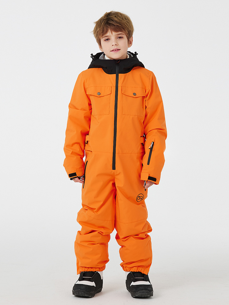 Traje de esquí de una pieza para niños, impermeable, térmico, para exterior