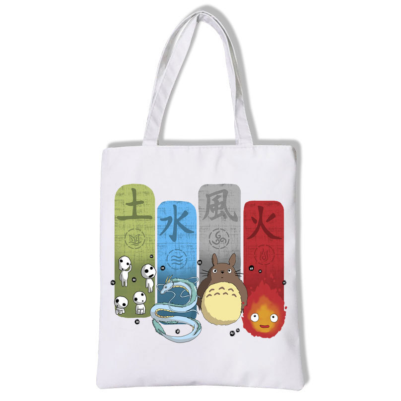 一件起订totoro龙猫单肩包女学生白帆布款手提斜挎包