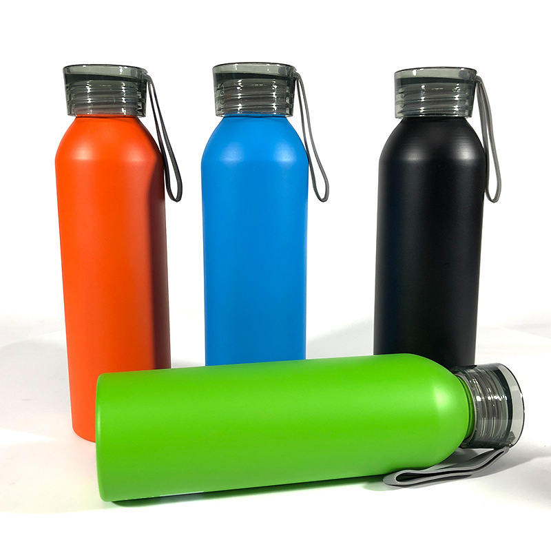 650ml tapa transparente botella de agua de aluminio botella de deportes al aire libre fitness taza de agua botella de agua de viaje logo