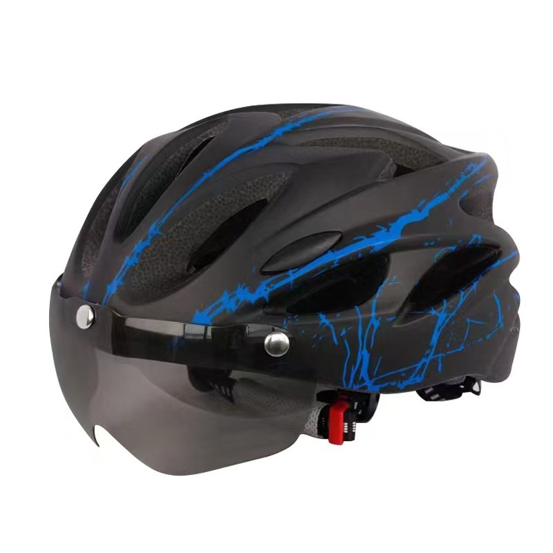 工場卸売自転車マウンテンバイクロードバイク新しいサイクリングヘルメット磁気ゴーグル一体成型ヘルメットテールライト|undefined