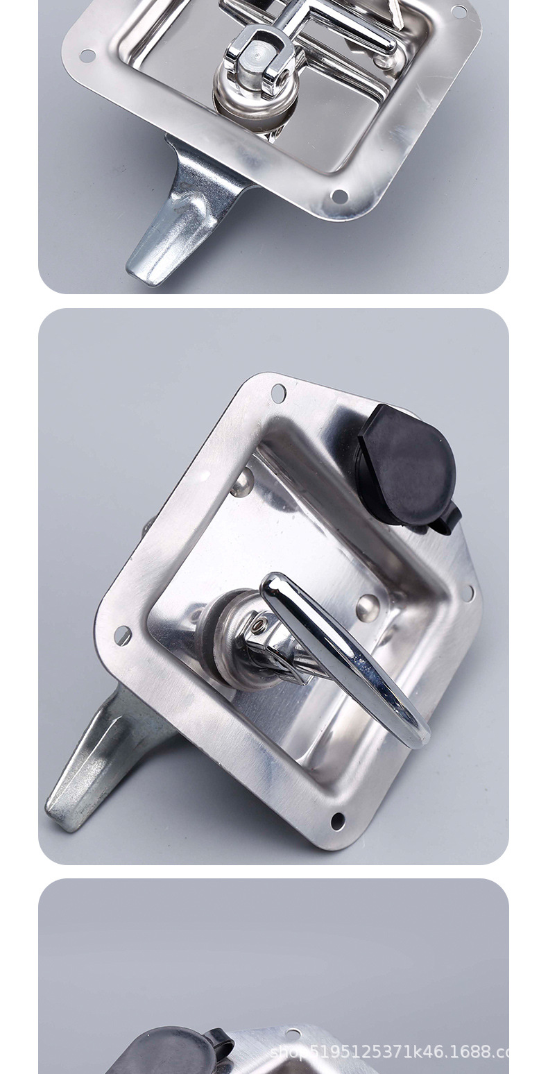 Truck Tool Box Concealed Lock 304 Stainless Steel Tongue Lock Oil Tank Truck Box Lock Container Trailer Cabinet Door Lock T-Shaped Lock