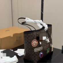 蔻家经典标志老花徽章贴饰旅行袋复古Venturer旅行包单肩波士顿包