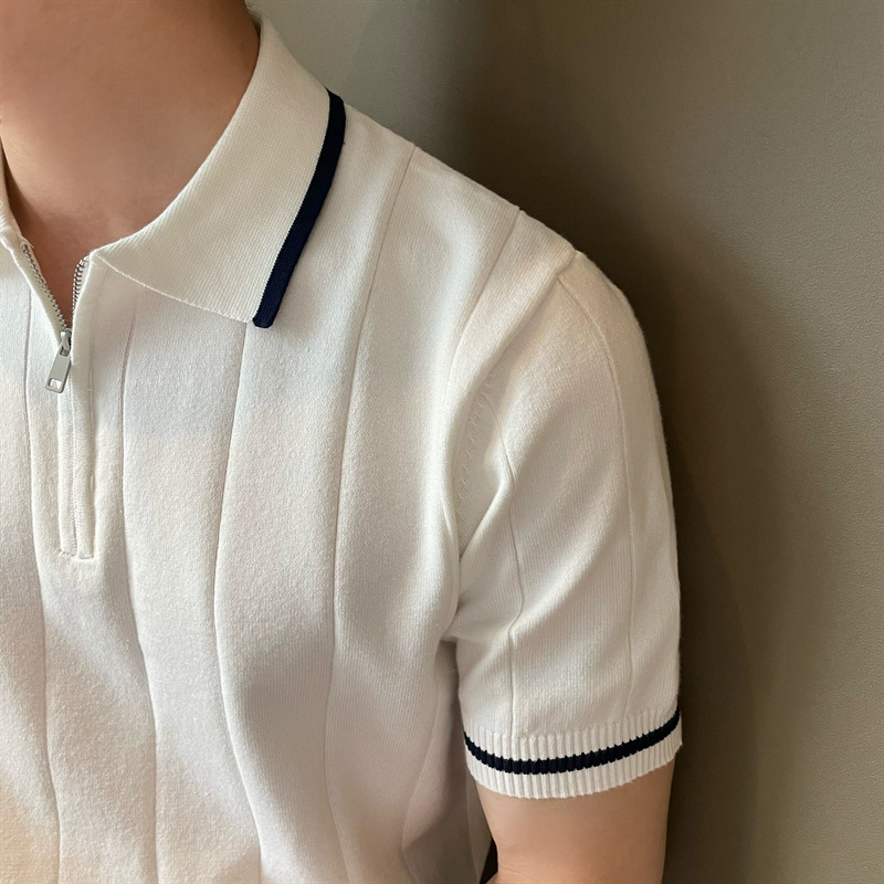 2024 spring Hong Kong style lapel polo shirt men's short-sleeved trendy T-shirt loose all-match summer fashion brand half-sleeved T-shirt