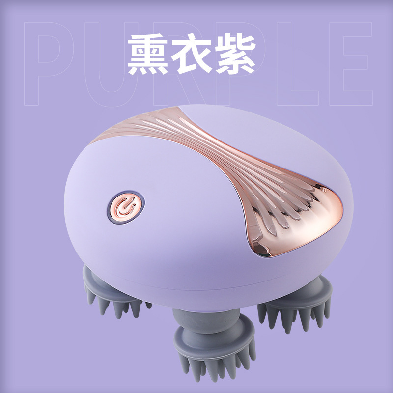 新しい家庭用電気混練振動防水充電式多機能ヘッドマッサージャーミニヘッドマッサージャー|undefined