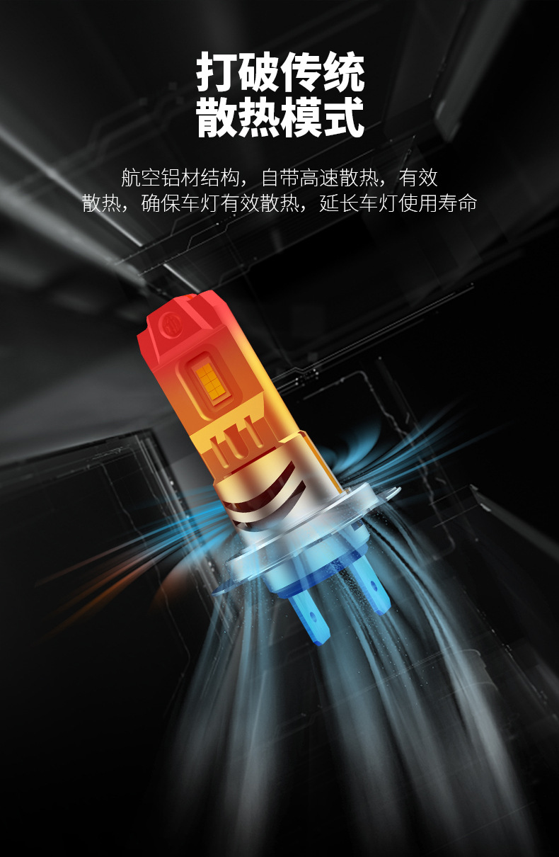 Cross-border new car led headlight in-line H7 H11 9005 super bright 1:1 non-destructive installation H4 far and near light