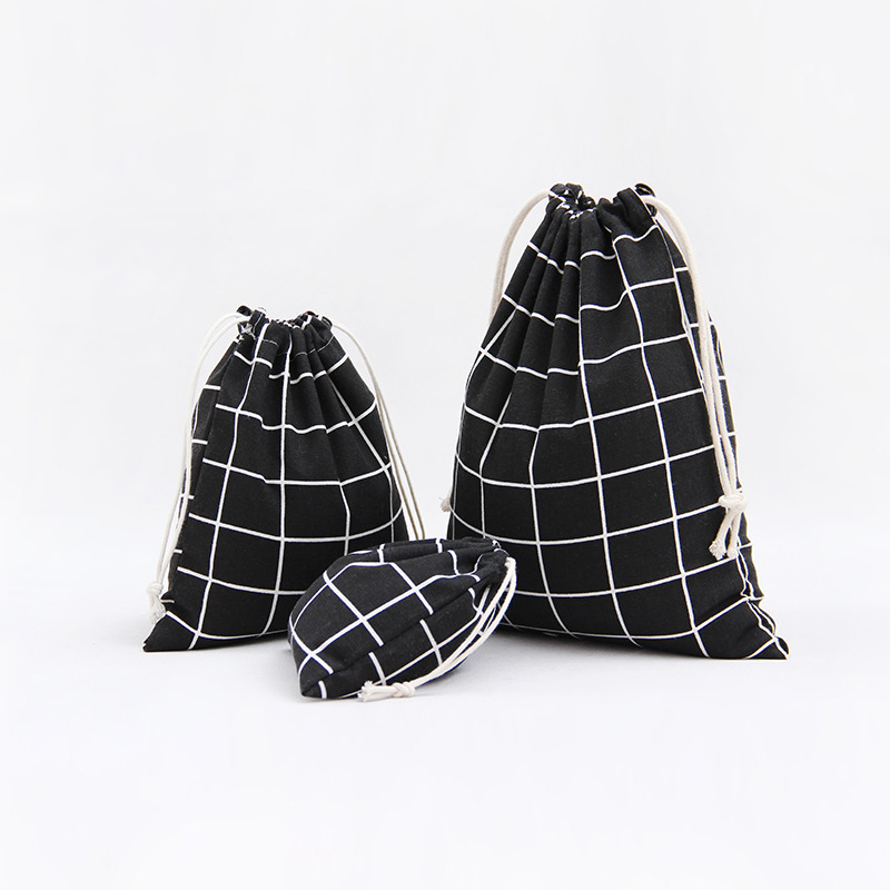 N298 printed cotton and linen storage wholesale, drawstring, tea gift, candy packaging bags, rural style creative cloth bags undefined