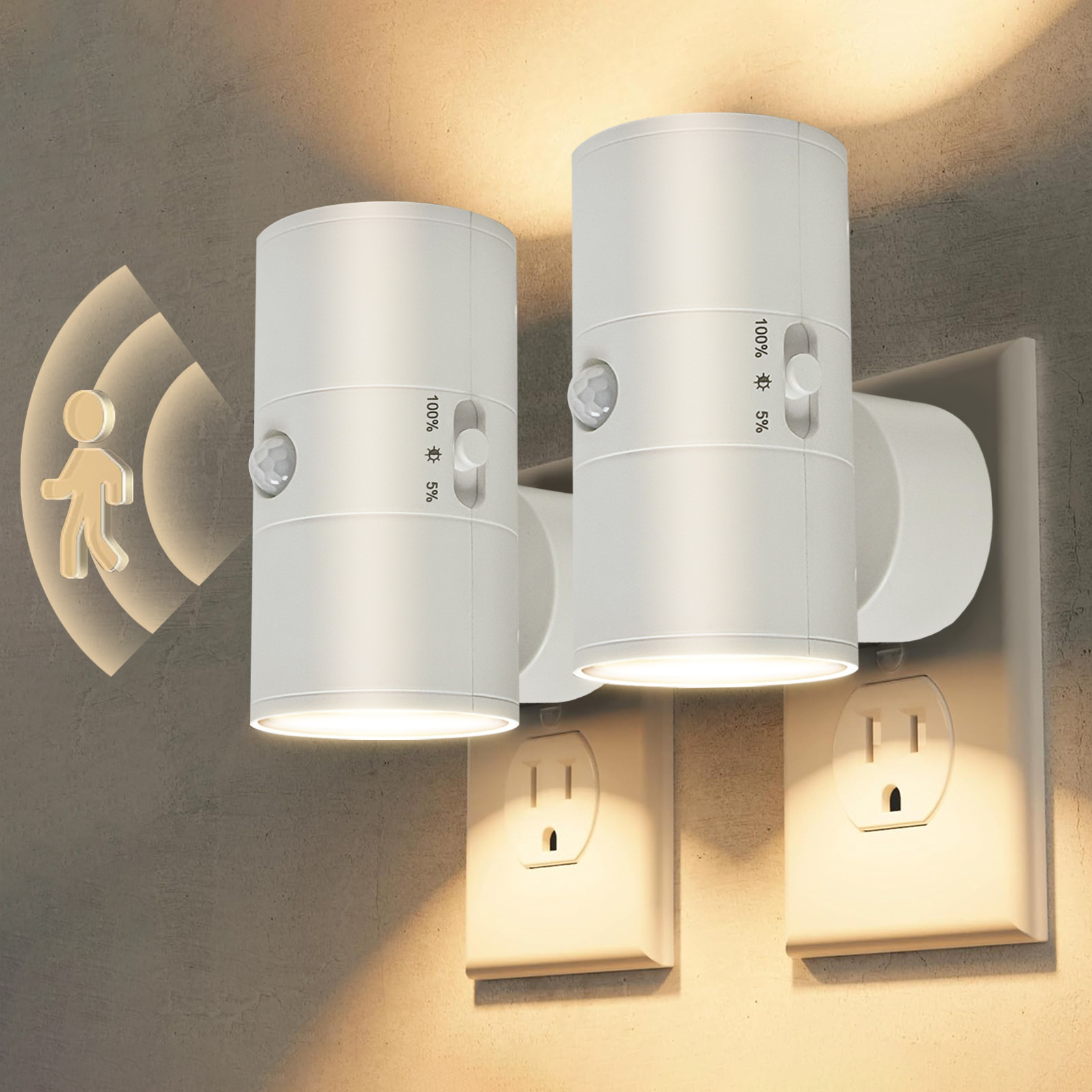 Amazon LED lámpara de pared enchufable luz nocturna detección de movimiento inducción de luz caliente 3000K iluminación de dormitorio luz de atmósfera image 13