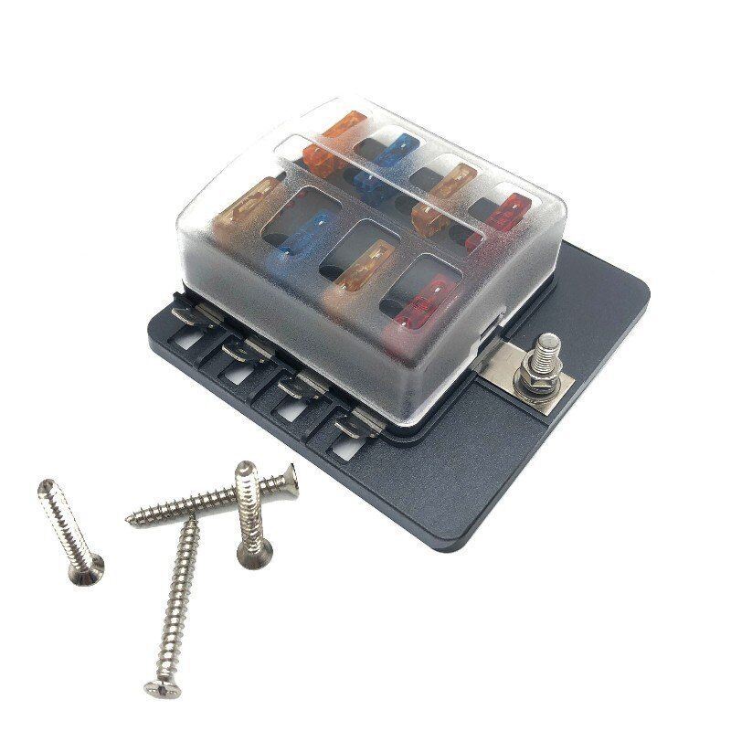 汽车保险盒8路带红灯汽车保险盒 汽车电路保护器1进8出保险丝座