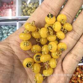 新中式国风女装旗袍唐装饰品扣玉石彩色图珠饰扣椭圆中国风纽扣