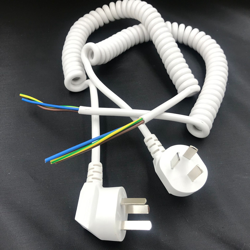 0.75 1.0平方 两芯 三芯弹簧线带国标插头机械设备伸缩线螺旋卷线