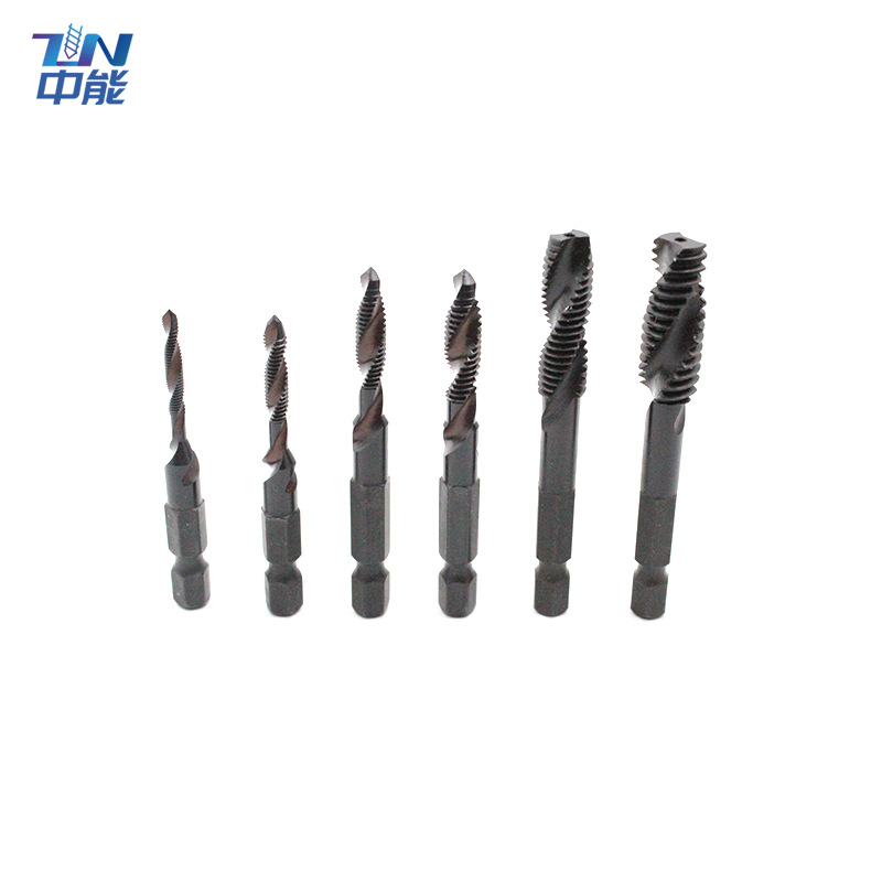 高速钢六角柄氮化黑色螺旋丝锥手动螺纹攻丝螺纹修复气动六角
