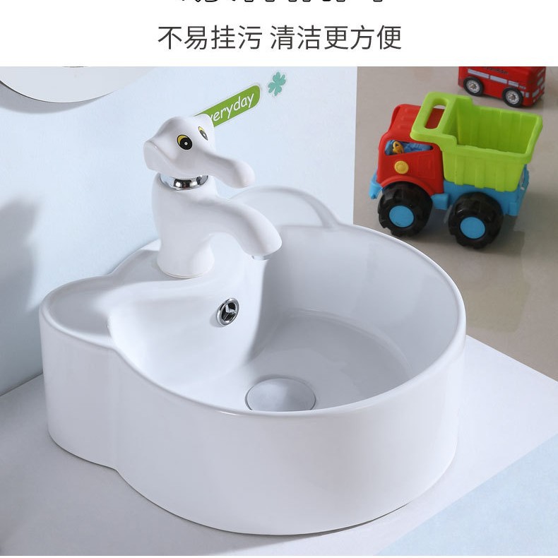 Kindergarten los niños colorido lavabo de cerámica baño lindo Micky lavabo Cuenca Superior de la historieta