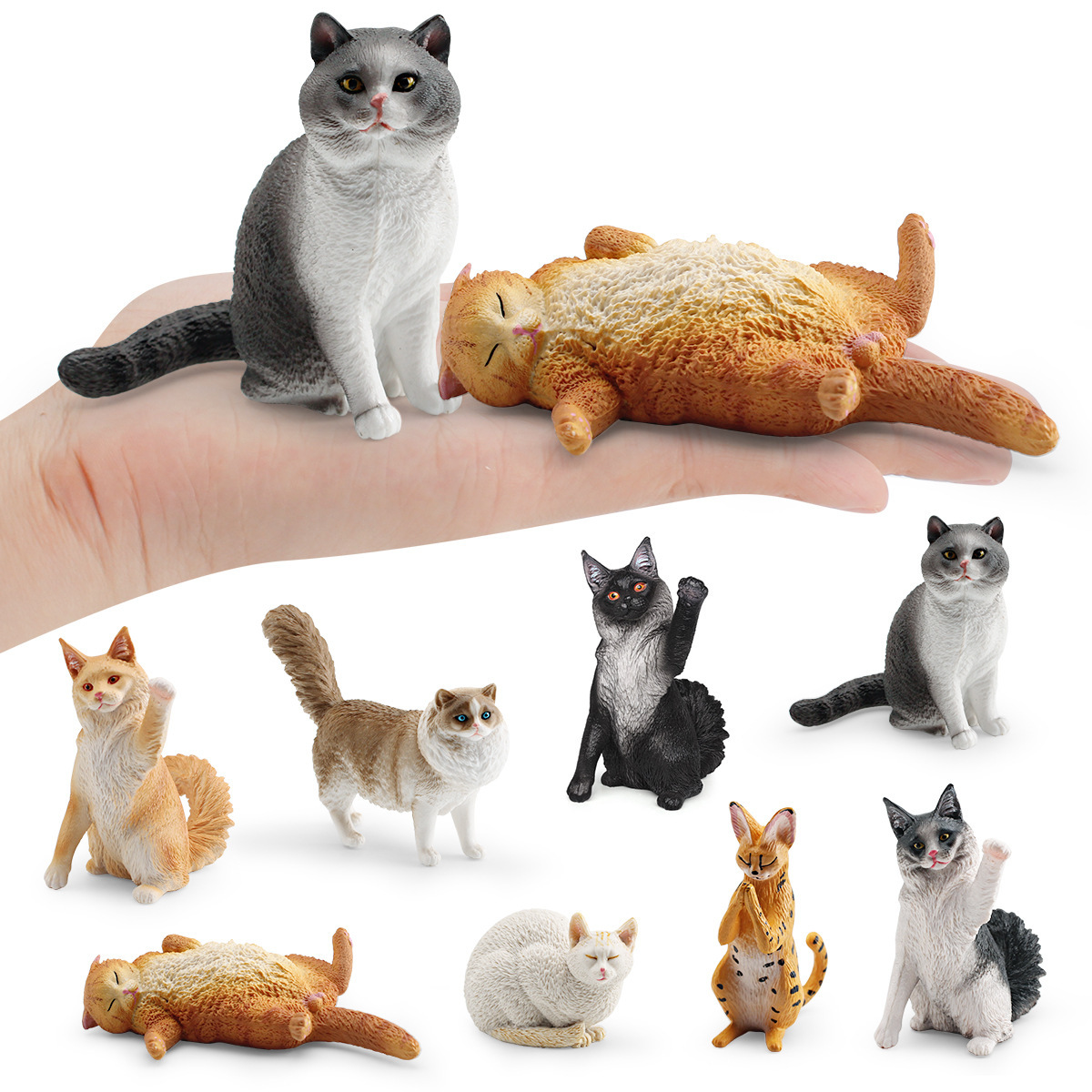 Gato de simulación transfronteriza modelo animal cognitivo infantil de pelo corto gato de tela gato Maine Coon gato mascota gato adornos