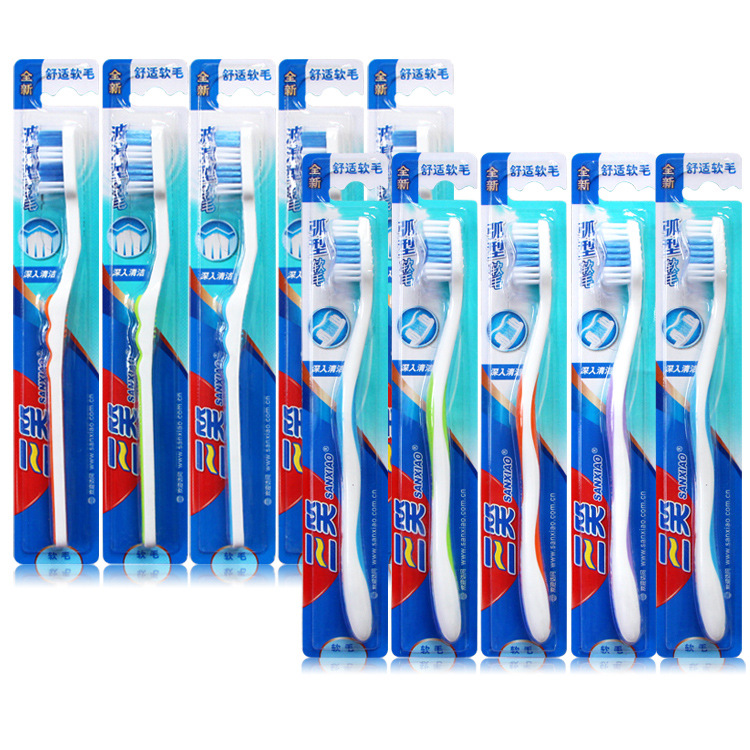 Sanxiao cepillo de dientes de cabello suave para adultos, 30 pcs. limpieza doméstica, protección de encías, envío gratuito independiente.