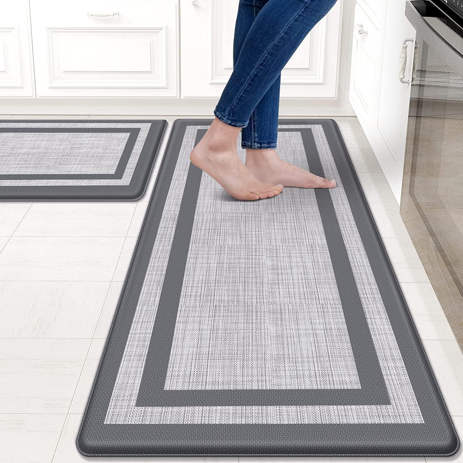Amazon Pvc Kitchen Floor Mat Teslin Texture Anti-Fatigue Anti-Slip Mat Household Oil-Proof Entryway No-Wash Floor Mat