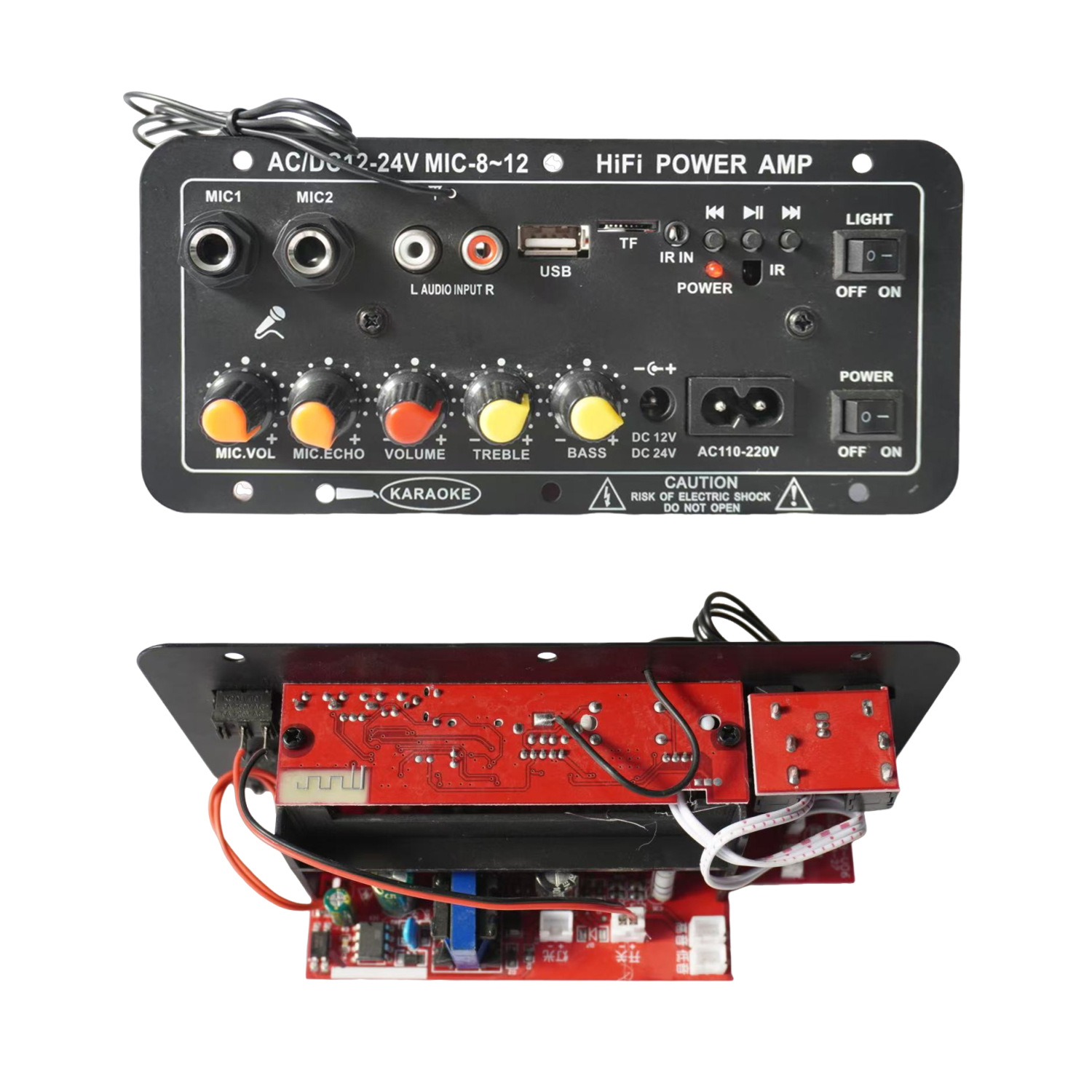 Fabricante Bluetooth Audio Placa del amplificador de potencia digital Coche Square Dance Family K Song Altavoz Placa base 12v220v