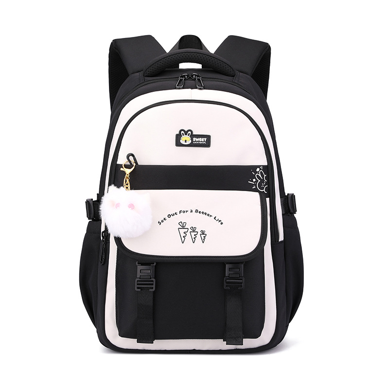Mochila escolar de estudiantes de secundaria nueva hermosa mochila de chicas de viento para salir, mochila infantil de moda simple.