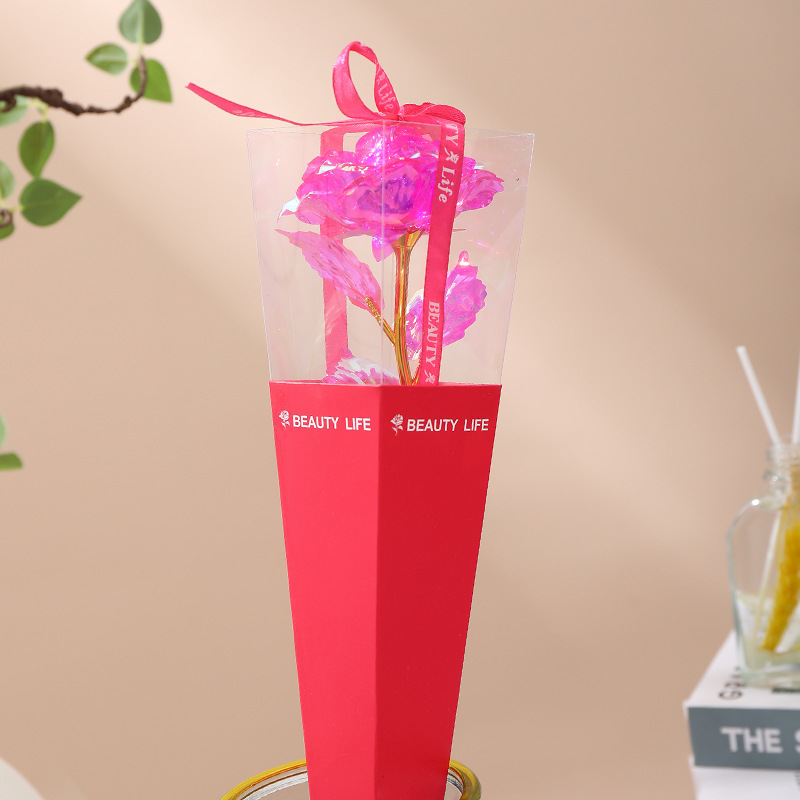Caja de regalo de flores para el día de San Valentín, productos acabados de imitación de flores de oro, flores simples, regalos de alta calidad