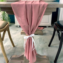 亚马逊新款雪纺桌旗欧式美式风格婚庆装饰桌旗雪纺纱桌旗餐桌