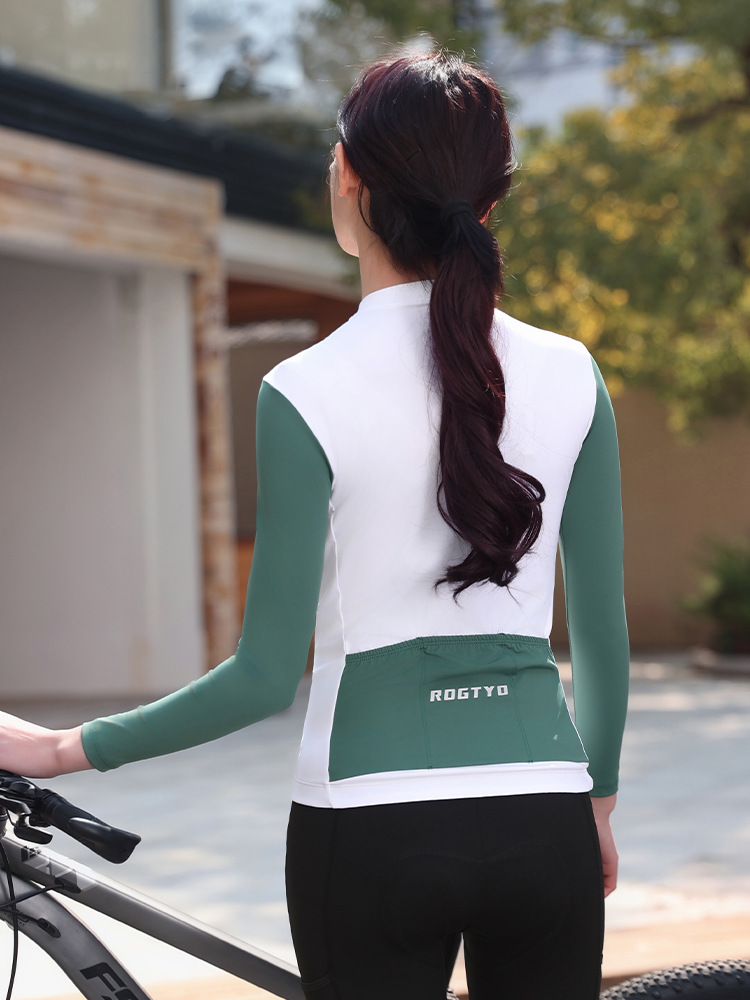 Vehículo de carretera de montaña ropa de ciclismo de manga larga primavera y verano ligera chaqueta de mujer delgada y rápida secado conjunto de bicicleta profesional