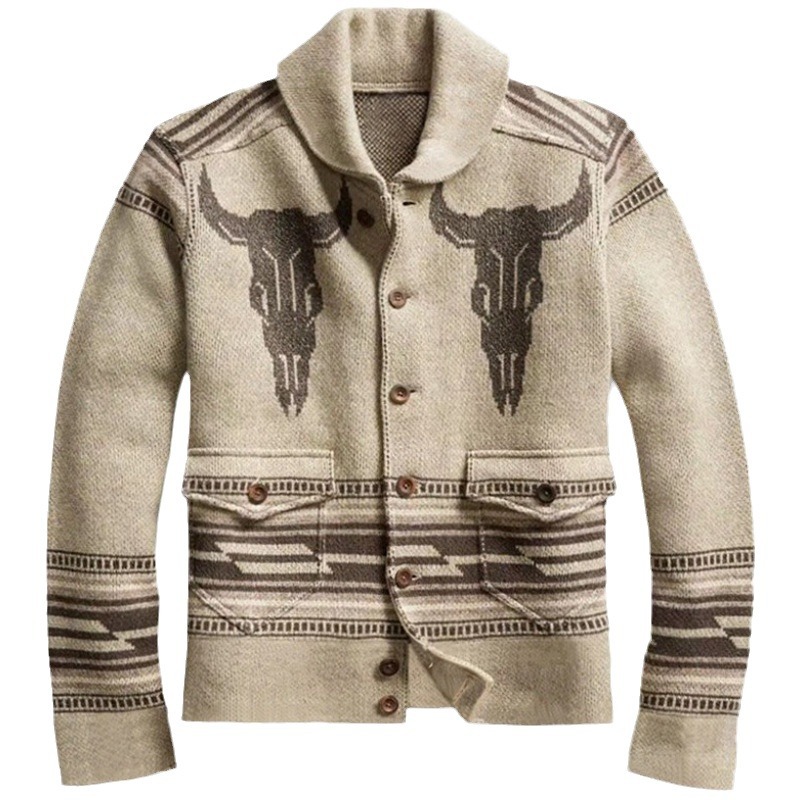 Neue Herbst männer Strickjacke Pullover Einreiher Taschen Jacquard Gestrickte Strickjacken Männer Dünne Strickjacke Mantel Männlich Pullover Jacke_voghion.com