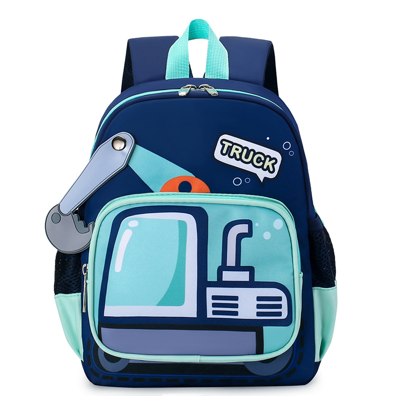 Jardín de infantes lindas mochilas para bebés caricaturas interesantes excavadoras mochilas para niños y niñas mochilas para niños de gran capacidad