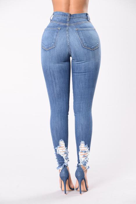 jeans ajustados rasgados elásticos de cintura alta de talla grande NSXXL128500