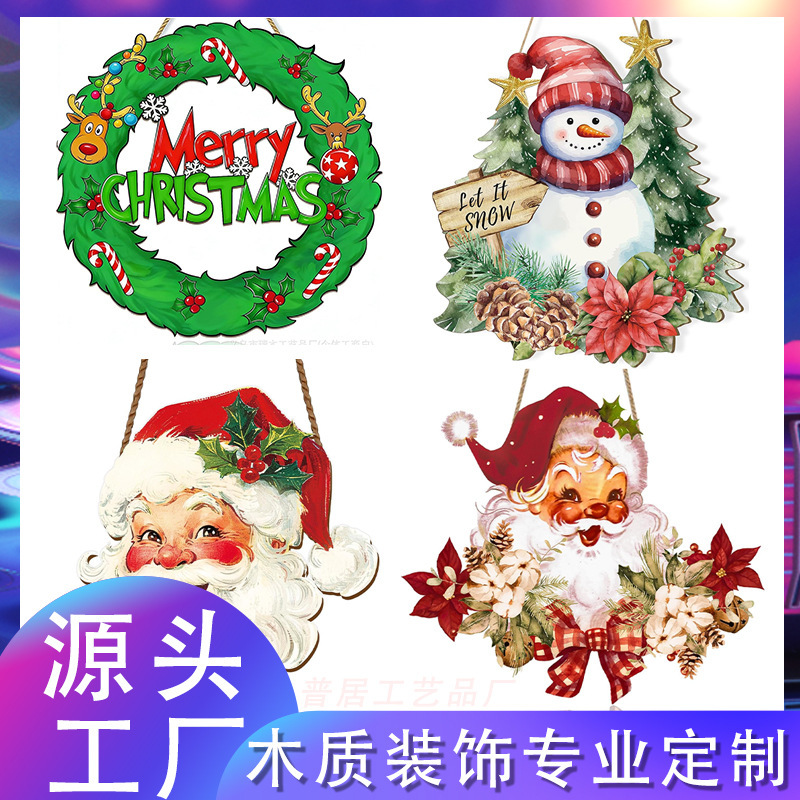 Amazon Christmas Wooden Crafts Door Signs, Hanging Decorations, Holiday Wall Plaques, Home Decor Hanging Paintings