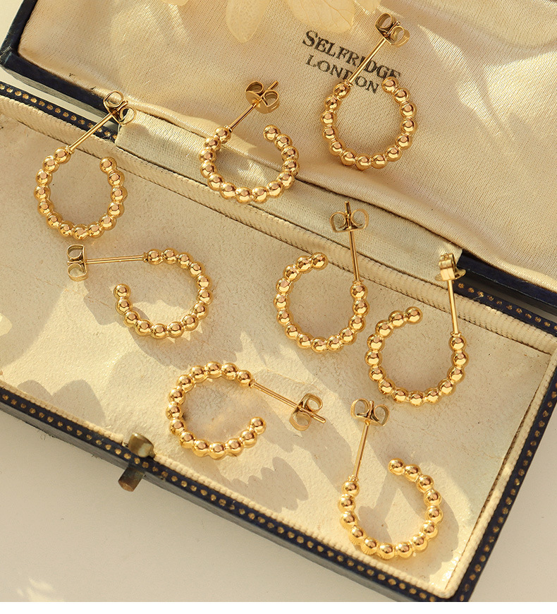 fashion geometric circlr simple titamium steel earrings ear stud