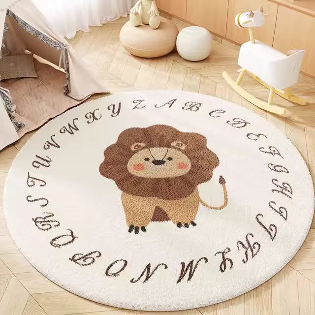 Alfombra redonda para niños dormitorio sala de estar alfombra de piso rastejando sala de niños silla de estudio estera de lectura estera